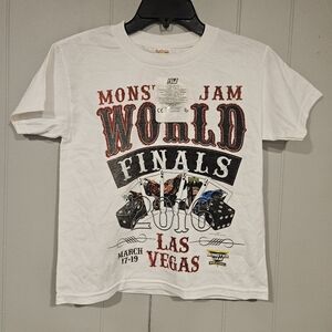Monster Jam World Finals T Shirt Youth Small White 2016 Las Vegas Collectible10